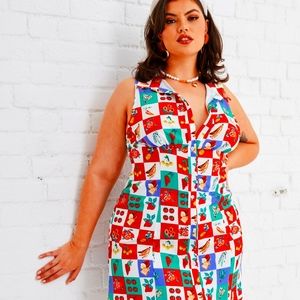 Plus Size Fruit Print Dress